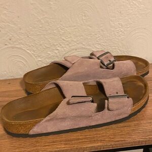 Purple Suede Sandals with Buckles